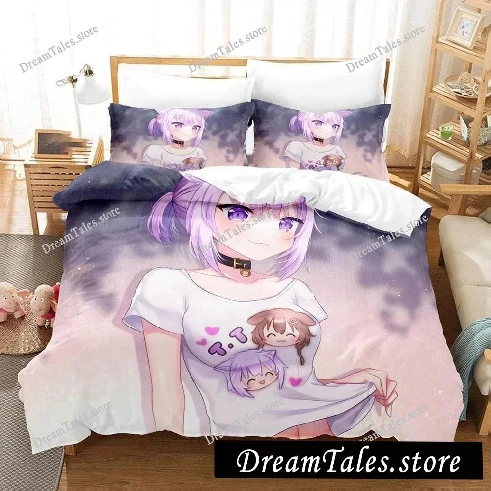 Nekomata Okayu Bedding Set Boys Girls Twin Queen Size Duvet Cover Pillowcase Bed Kids Adult Fashion Home Textile Customizable741