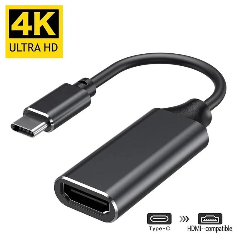 USB C to HDMI-Compatible Cable Adapter USB 3.1 Type C 4K HD TV Converter for Projector PC Laptop MacBook Tablet Smartphone OPPO
