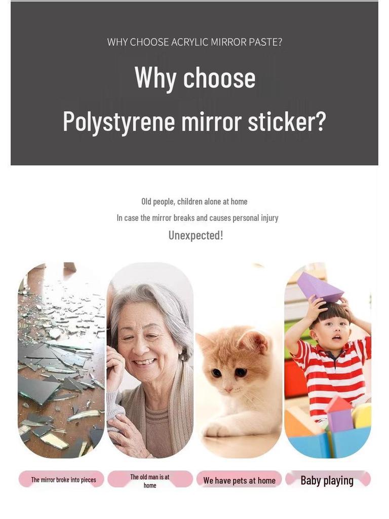 [Newcomer Exclusive] Full-Body Acrylic Soft Mirror Sticker - Self-Adhesive, High-Definition Dormitory Dressing Mirror