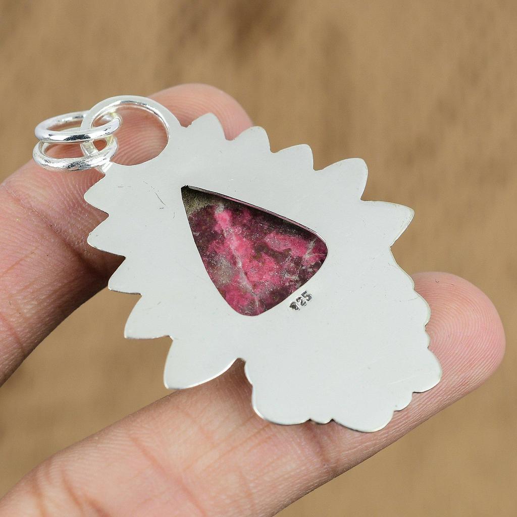 Wedding Gift For Her 925 Sterling Silver Natural Thulite Gemstone Pendant