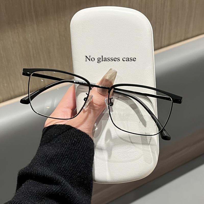 2PCS Square Half Frame Metal Business Glasses for Men Anti Blue Light Glasses Computer Anti Radiation Glasses for Women