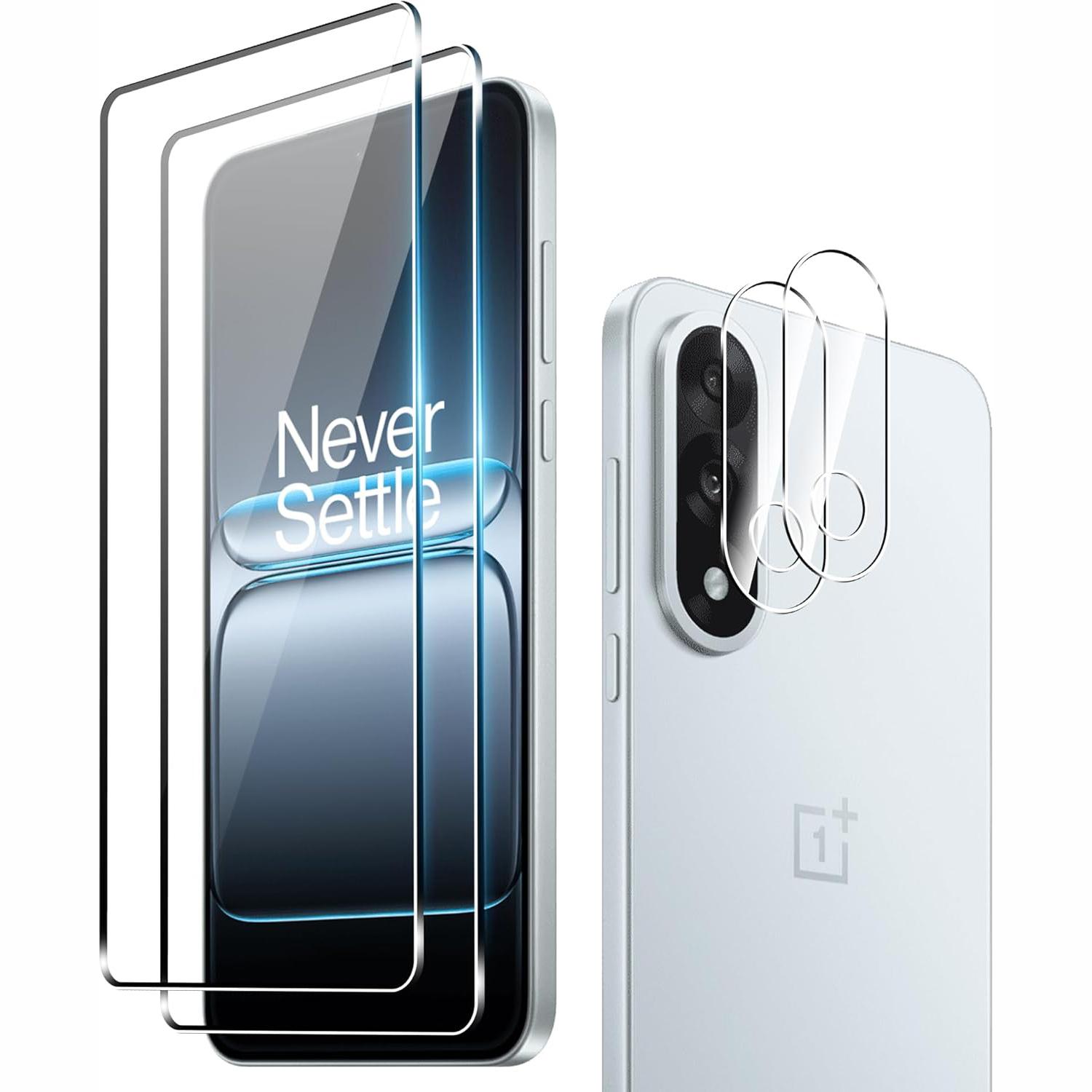

2Pcs For OnePlus Nord 5 5G Screen Protector 2.5D Arc Edge High Clarity Tempered Glass Film with Camera Lens Film A