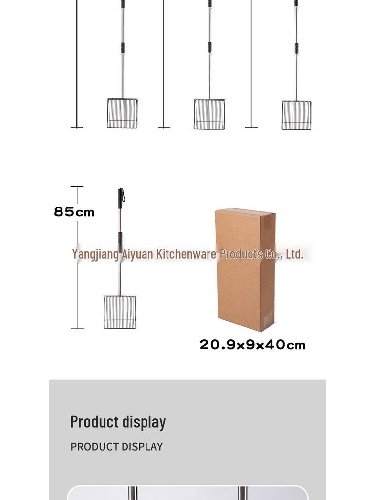 Large Stainless Steel Scoop for Cat Litter, Chicken Poop & Feathers, Tofu Litter, and Quail Cleanup with Long Handle