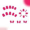 24 Pcs Press On Nail Short Square Full Cover False Nail Glossy Stick on Nail Artificial Nail with Flower Designs