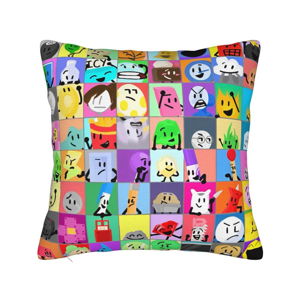 BFDI Inanimate Cartoon Pillowcase Cushion Cover Decoration Battle for Dream Island Pillow Case Cover Home Drop Shipping 40X40cm