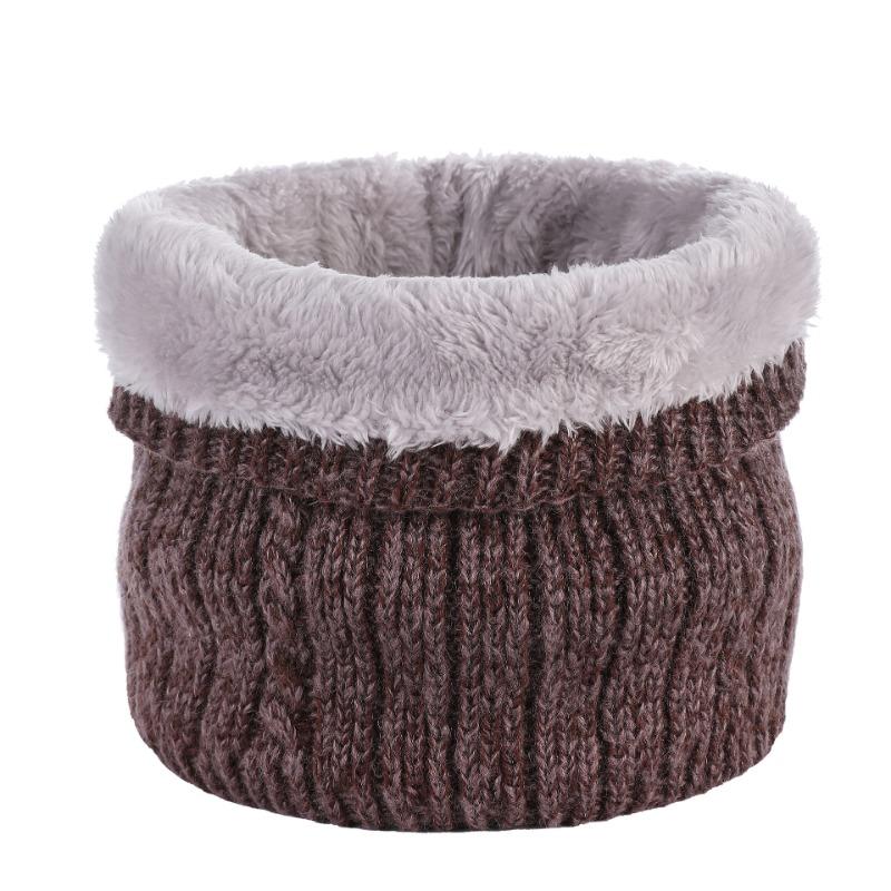 

Осенне-зимний двухслойный бархатный шарф однотонный уличный для пары для катания теплый для шеи защита шеи One size темно-коричневого