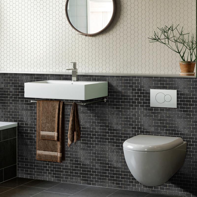 10 Stück 3D-Fliesenaufkleber, selbstklebende, wasserdichte Wandaufkleber für Küche, Badezimmer, Heimdekoration