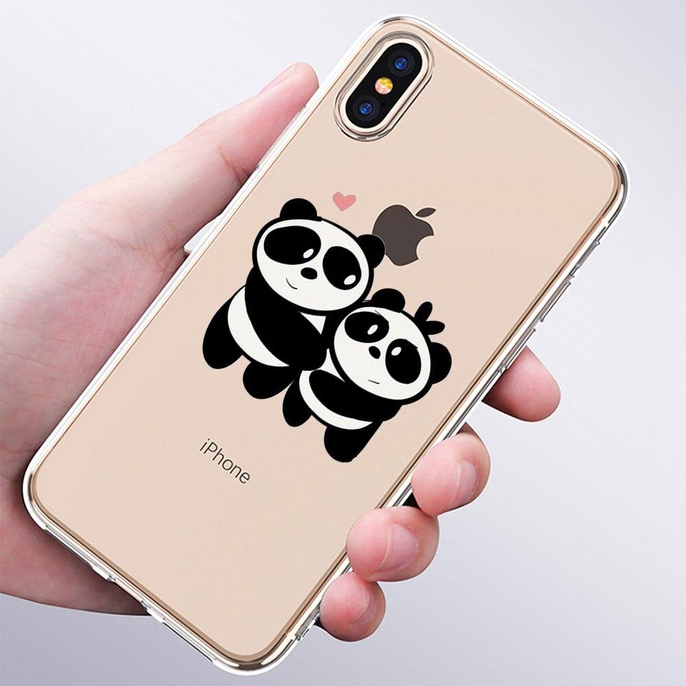 Luxury Soft Silicone Phone Case Cute Panda Bear China for Apple iPhone 11 Pro XS Max X XR 6 6S 7 8 Plus 5 5S SE Fashion Cover