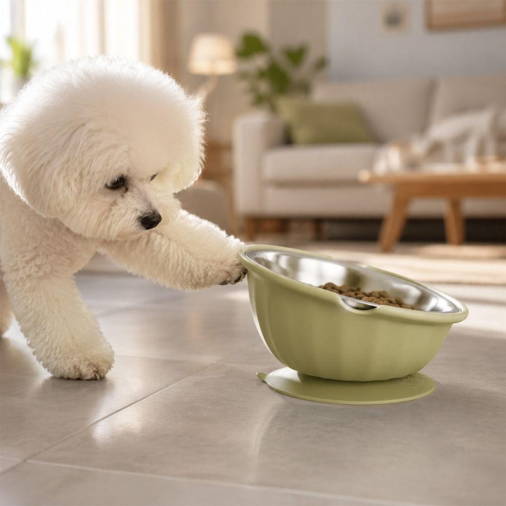 Non-Slip 2 in 1 Pet Feeder Stainless Steel Bowl Slow Feeder Bowl Pet Feeding Dish Dog Water Bowl