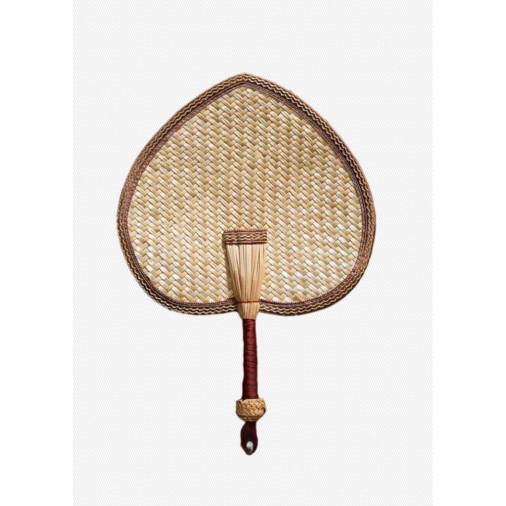 1pc Hand-Woven Woven Straw Hand Fan Old Summer Natural Environmentally Friendly Hand-Woven Fan Decorative Fan For Home Decor