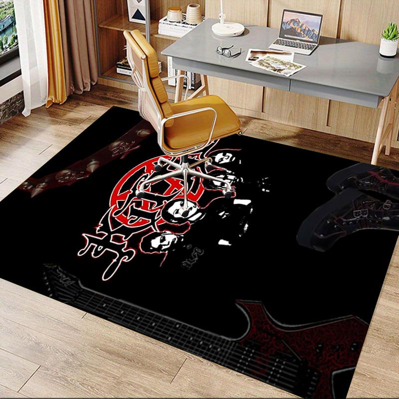 1pc KMFDM Home Office, Durable Polyester Floor Mat with Easy, Office Decor, Urban Style, Nonslip Backing, Highquality Fabric