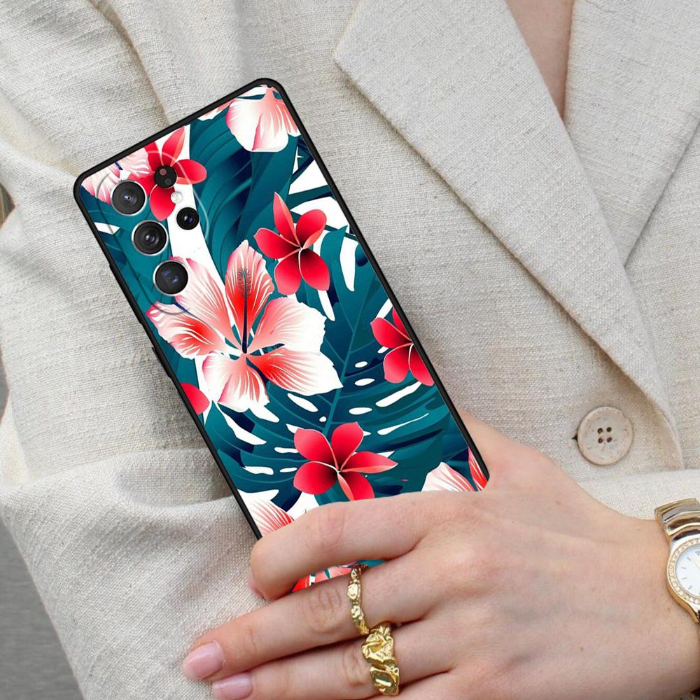 Tropical Paradise Hawaiian Flower Cell Phone Case for Samsung Galaxy S26 Ultra S25 S24 S23 S22 S21 S20 Note10 Cover