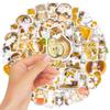 50Pcs Stationery Stickers Self-adhesive Waterproof Removable Tear-resistant Decorative Cute Cat Laptop Stickers Daily Use