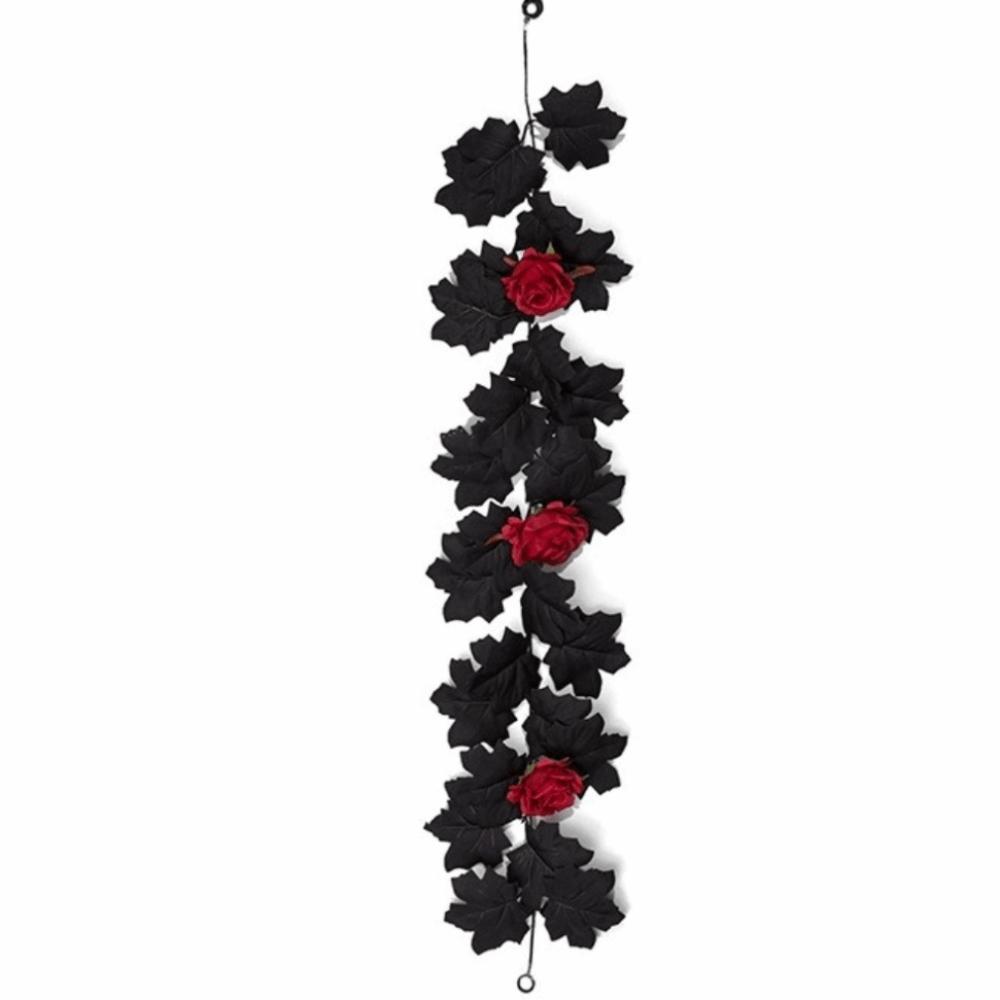 Gothic Style Maple Leaf Garland Lifelike Artificial Plant Christmas Decor