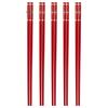 5 Pairs Red 'Fu' Alloy Chopsticks
