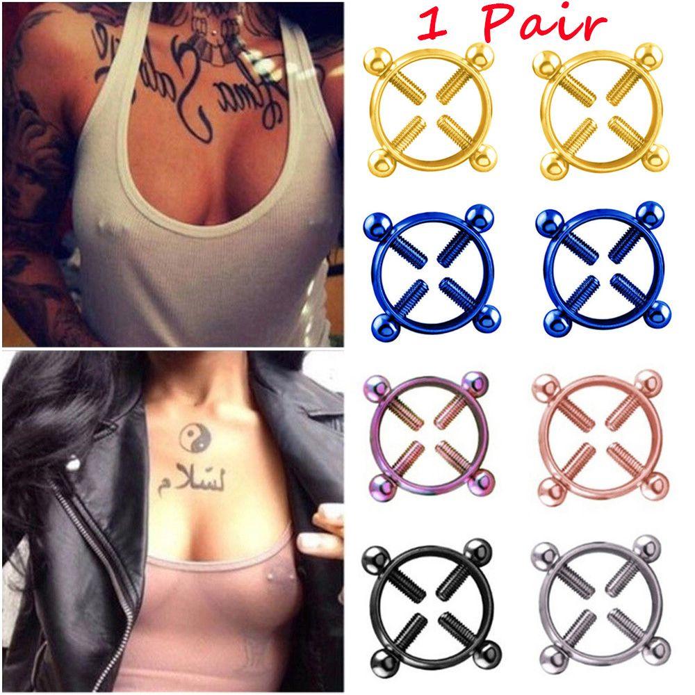 

На безникелевой хирургической стали 316L, ювелирные изделия для тела, кольцо-щит для сосков, поддельный пирсинг, непирсинг