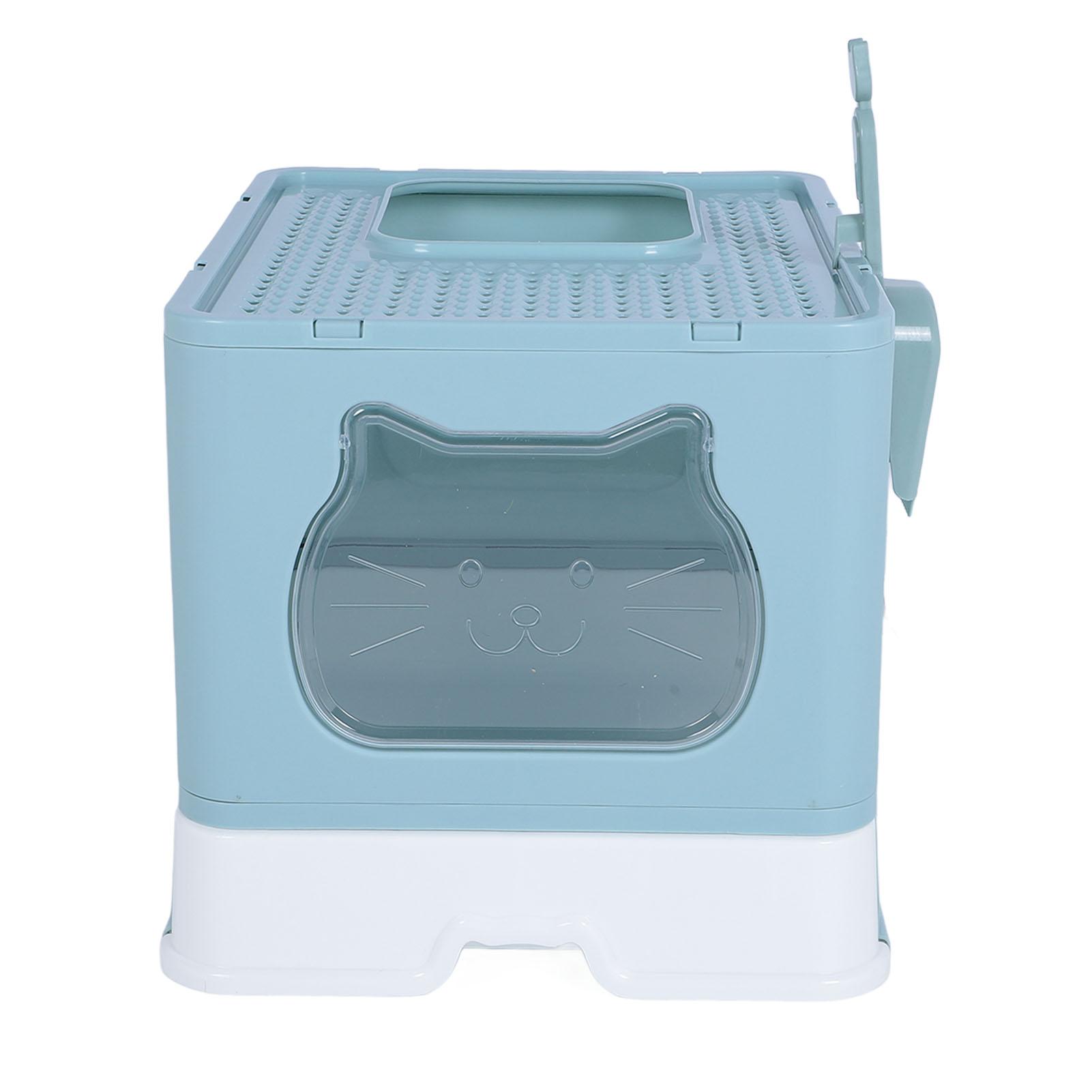 

Enclosed Cat Litter Box Anti Splashing Easy to Clean Odor Control Large Top Entry Foldable Kitty Litter Tray with Lid