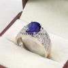 Blue Sapphire Oval Cut Gemstone With 925 Sterling Silver Ring For Men's #B616 JL375686512878