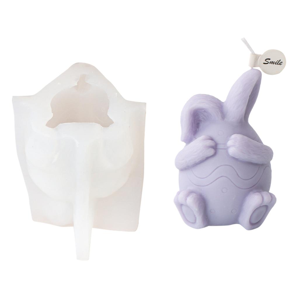 Niedliche Osterhasen-Silikonform für Kerzen, schöne Hasenform, Kunstharzform, einzigartige Silikonform für selbstgemachte Osterkerzen