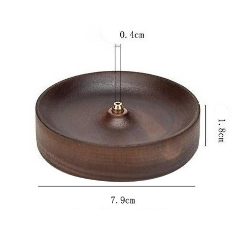 Y Black Walnut Solid Wood Incense Holder Zen Round Line Incense Burner Agarwood Incense Plate Household Tea Room Decoration