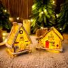 Christmas Village Houses Christmas Collectible Buildings with LED Light Christmas Decors Gingerbreads House Figurine