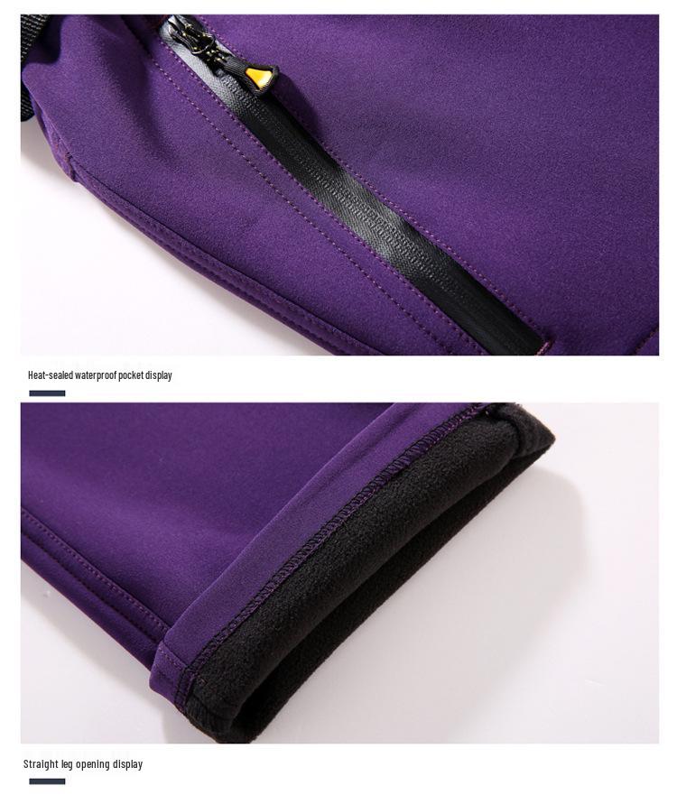 Winter Fleece-Lined Windproof Waterproof Hiking Pants for Men & Women – Softshell, Warm, Ideal for Couples