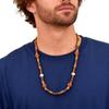 Men's Wood Beaded Long Necklace,Vintage Ethnic Layered Long Chain Collars,Summer Bohemian Jewelry Gift