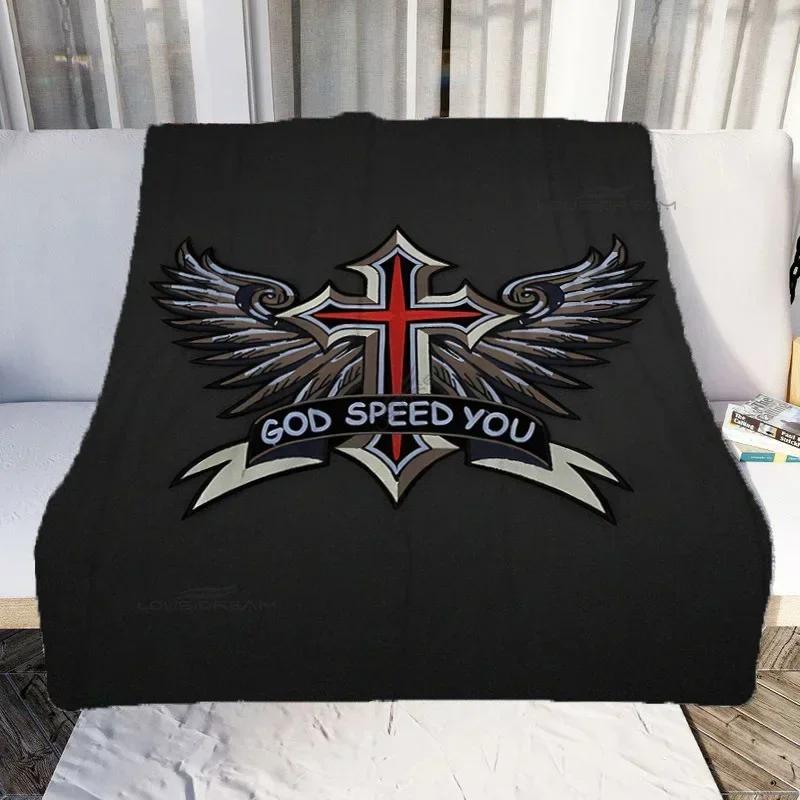 Medieval Knights Templar Patterns Blanket Retro Style Flannel Blanket Cosy Lazy Couch Cover Blanket Super Soft Sheet Mattresses