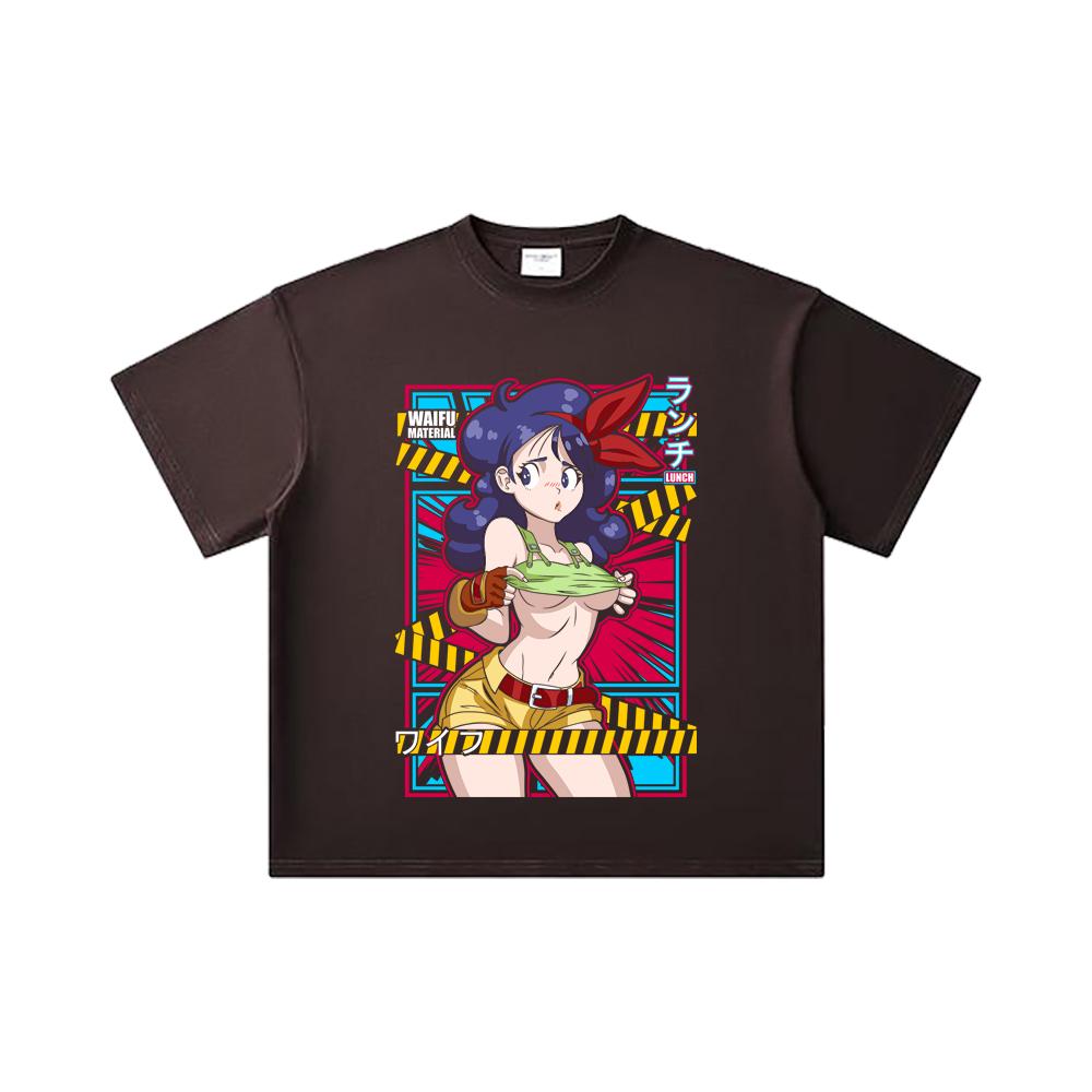 260 GSM Double Yarn 32 Count 100% Cotton Dragon Ball V44 Lunch Waifu Print Unisex Heavy Cotton T Shirt