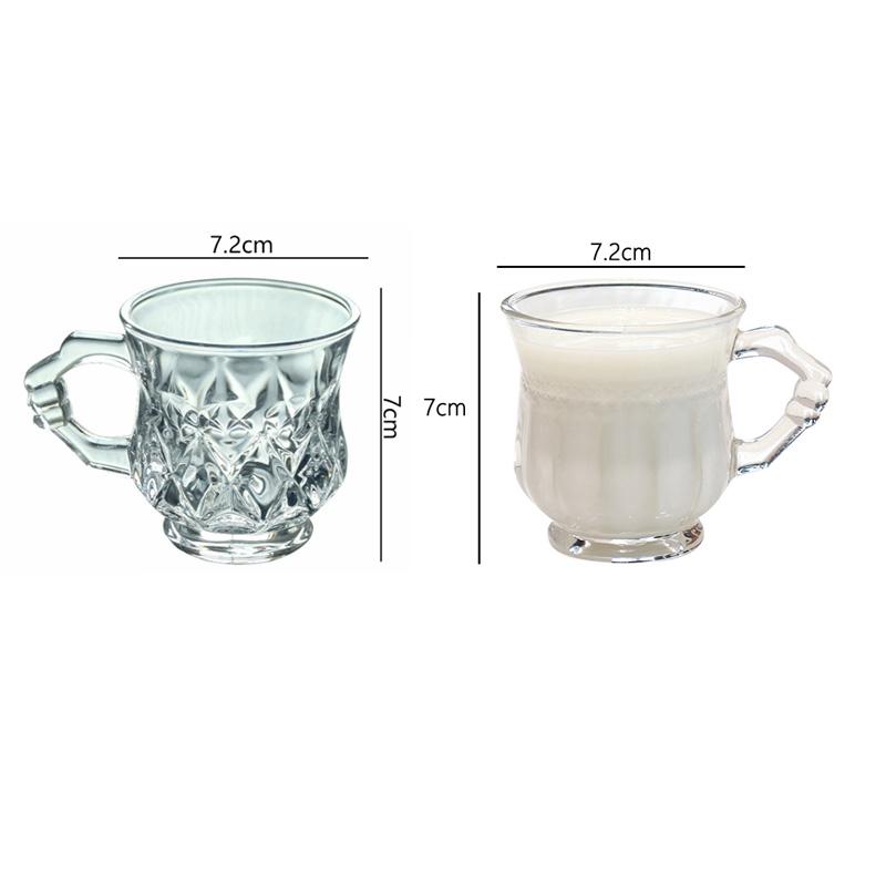 135ml/140ml 2pcs Sets Coffee Mug Heat-resistant Water Cup Afternoon Tea Cup Iced Latte Coffee Mug with Handle Elegant Glassware