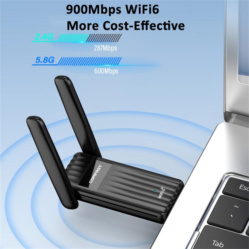 COMFAST CF-943F 900Mbps WiFi6 Bluetooth-compatible Network Card 2.4G/5G Dual Band USB Wireless Adapter