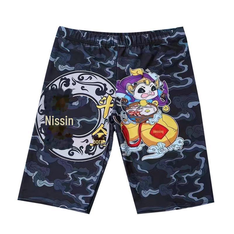 Calções de Banho Masculinos de Comprimento Médio, Boxer Longo de Praia Profissional, Fato de Banho de Tamanho Grande para Meninos para Águas Termais