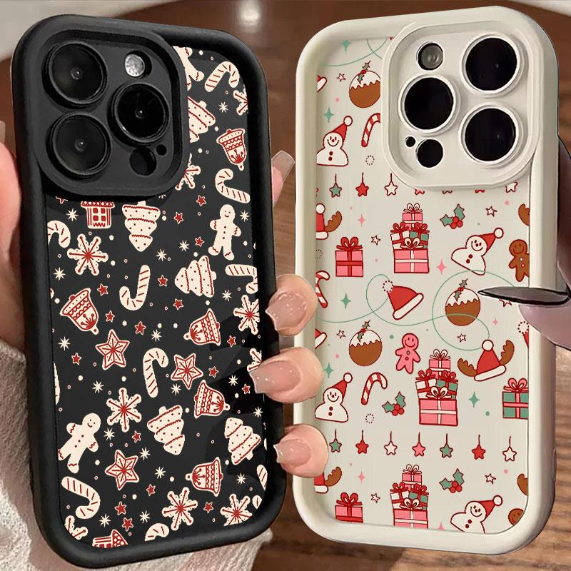 Merry Christmas Drawings Print Coque For Iphone 15 13 17 16 Case For IPhone 17 Air 11 13 12 16 Pro Max 14 Plus Soft Phone Cover