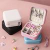Childrens Jewelry Box With Pure Color Leather Material Multi Use Storage For Girls
