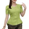 ZANZEA Women Casual Round Neck Summer Short Sleeve Blouse