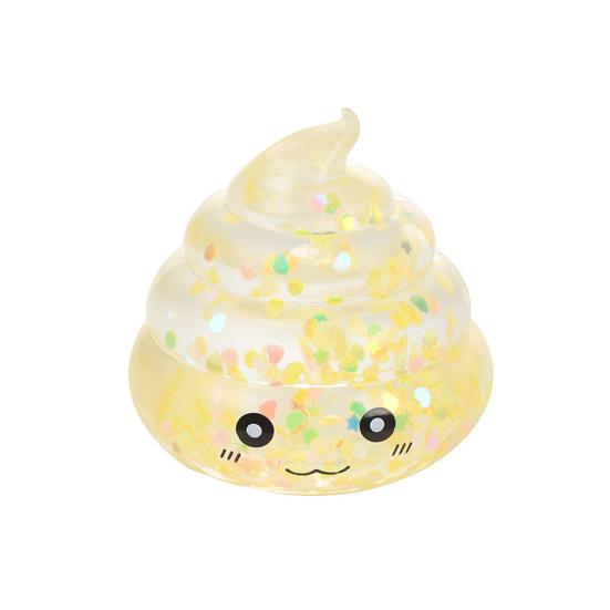 

1/4Pcs Clear Cartoon Shit Toy with Glitter Stress Relief Slow Rising Simulated Shit Sensory Toy Soft Stress Ball Squeeze Fidget Toy Gag Gift