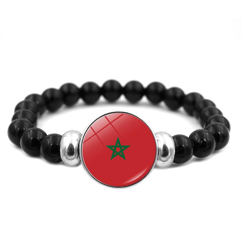 287 Länder Nationalflagge Druckknopf Elastisches Band Perlen Länderflagge Unabhängigkeitstag Perlen Schmuck Perlenarmband