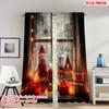 2pcs 2D Flat Printing Merry Christmas Curtains Cozy Christmas Scene Gifts Digital Printed Polyester Drapes Party & Holiday Decor