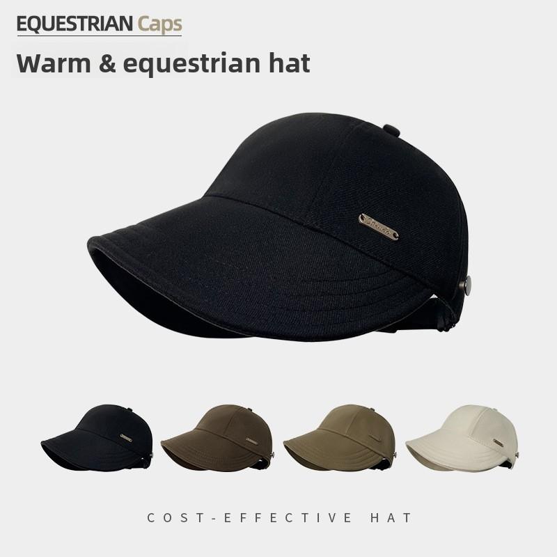 Drying Quick Equestrian Hat With Wide Brim And Solid Color Design For Daily