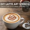 6 Coffee Stencils,Coffee Stencils Latte Art, Reble Templates for Baristas and Home Use, Professional Tool for Decorating Coffee, Perfect for