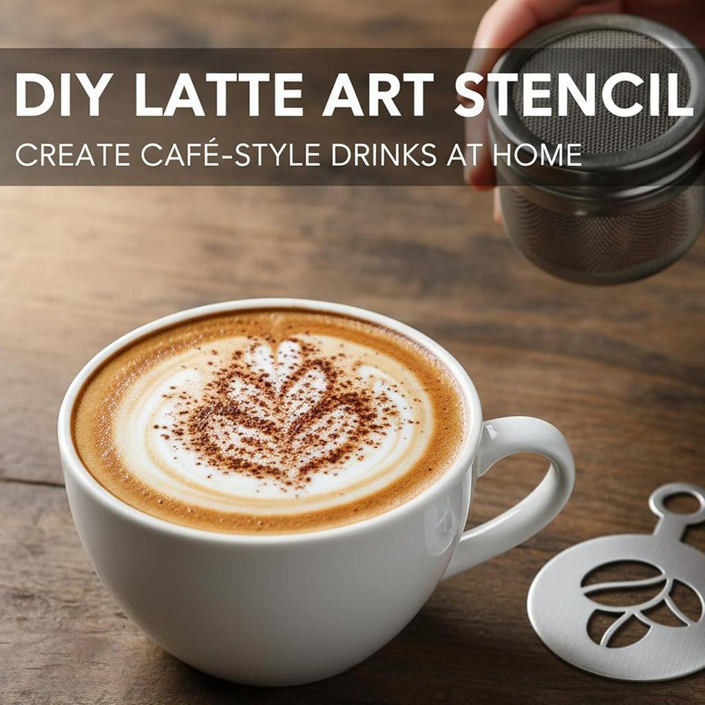 6 Coffee Stencils,Coffee Stencils Latte Art, Reble Templates for Baristas and Home Use, Professional Tool for Decorating Coffee, Perfect for