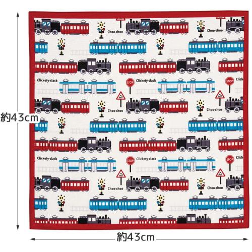 Skater Children's Lunch Cloth, 43x43cm, Made in Japan, Train Design, KB4-A