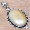 Pendant Fossil Coral Gemstone Handmade Gift For Her Silver Jewelry 2.5"