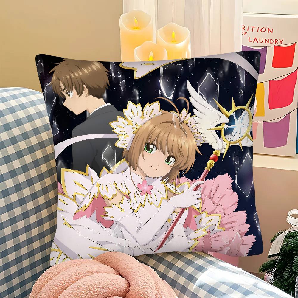Anime Cardcaptor Sakura Pillow Case Square Pillow Bedroom Sofa Leisure Comfort Cushion Car Living Room Home Decoration