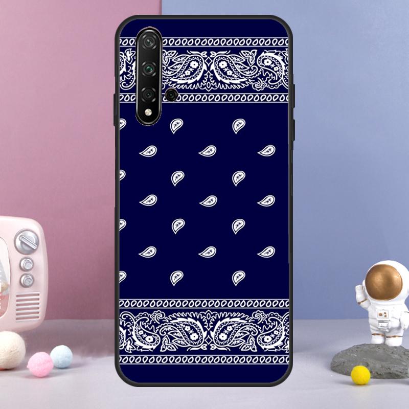 Blue Bandana For Huawei Nova Y60 Y61 Y70 Y72 Y73 Y90 Y91 9 10 SE 7i 8i 11i 12i P30 P40 Lite P60 Pro Case