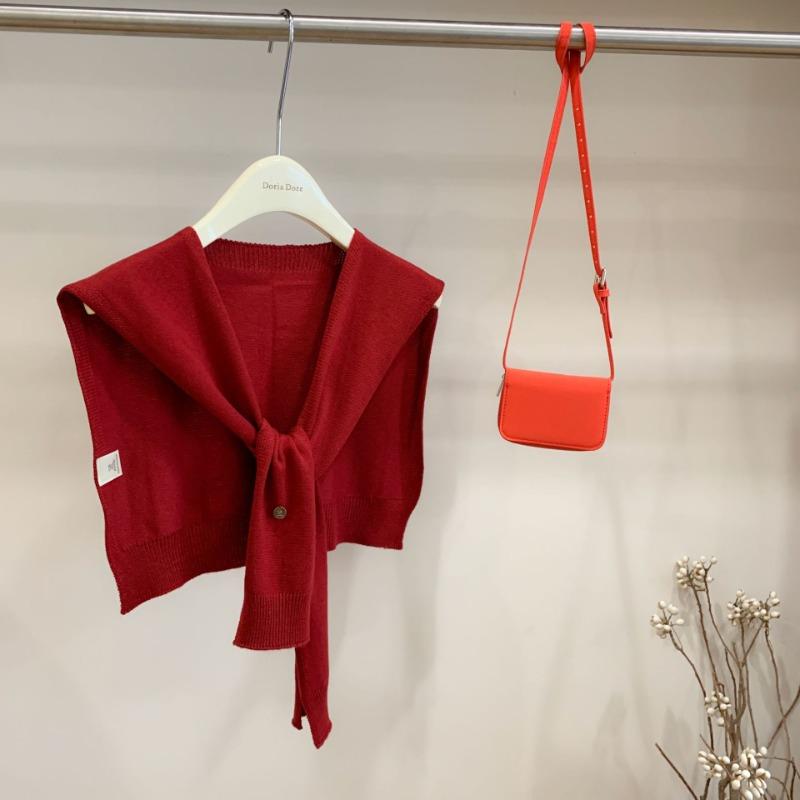 

Модная вязаная шаль Ankola красная весна и осень новая верхняя однотонная шаль универсальная шерстяная вязаная шаль