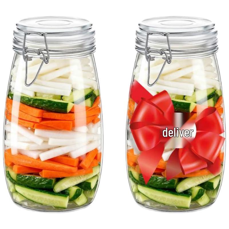 

Handunyou Thickened Glass Pickle and Storage Jar (2-Pack)