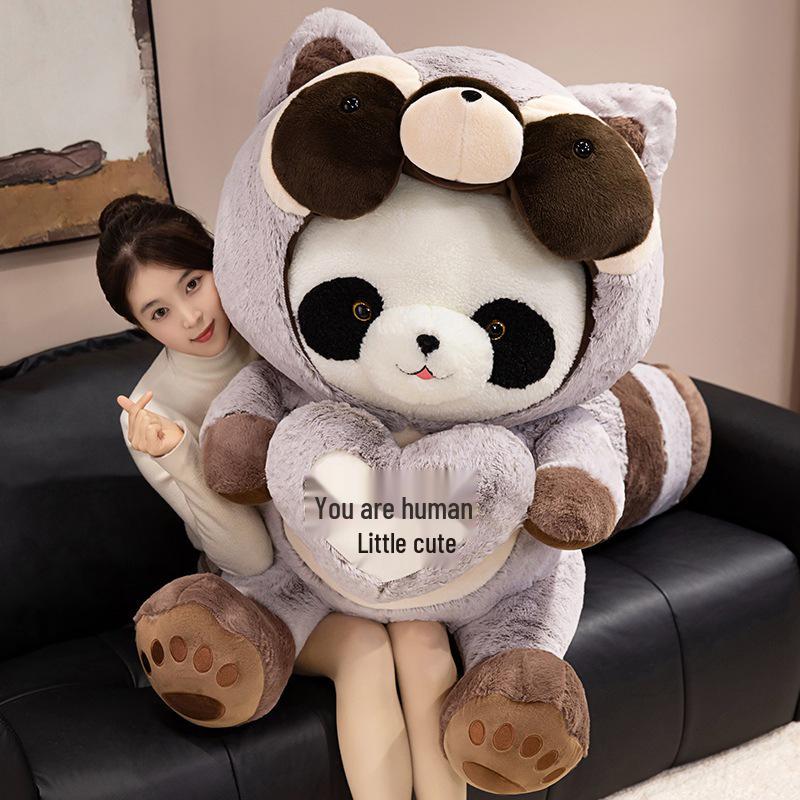 Giant Panda Plush Toy with Heart - Cute, Huggable Bear Doll, Large Pillow Gift
