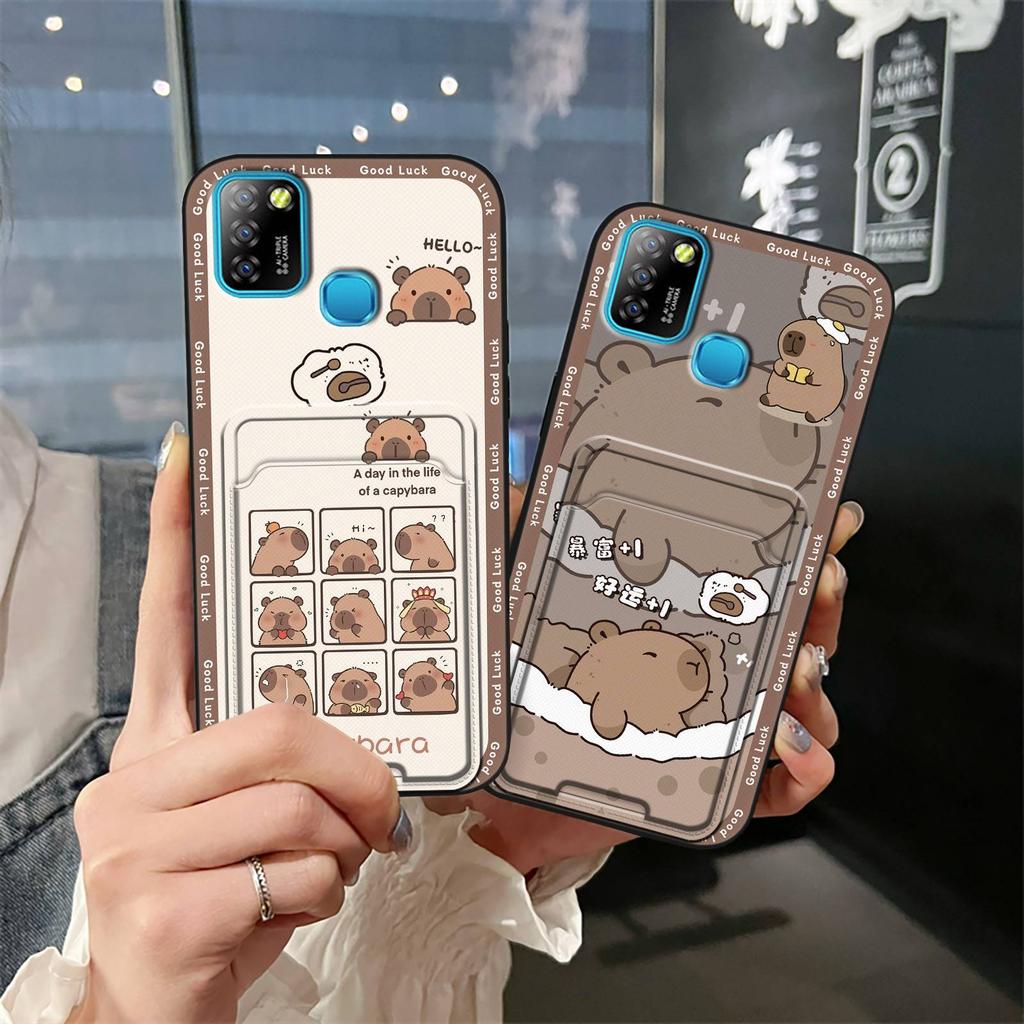 TPU protective Phone Case For infinix X657/Smart5/HOT10 lite Anti-dust Back Cover Cartoon Full wrap Card sleeve Silicone