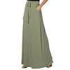Women Maxi Skirt Adjustable Drawstring High-Waisted Solid Color Long Skirt with Pockets Casual Work Skirt